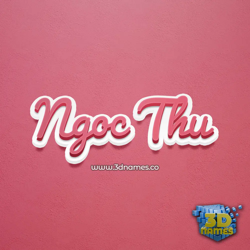 ngoc thu in Red Scribble style - 3D name wallpaper