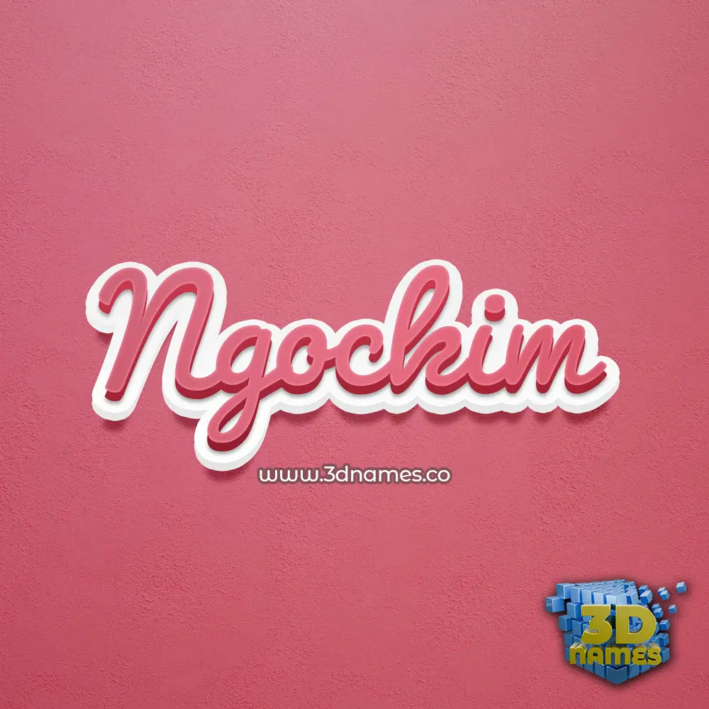 ngockim in Red Scribble style - 3D name wallpaper