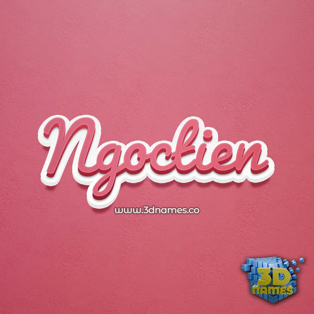 ngoctien in Red Scribble style - 3D name wallpaper