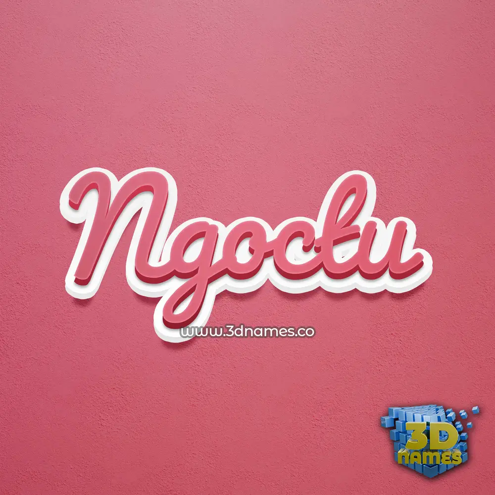 ngoctu in Red Scribble style - 3D name wallpaper