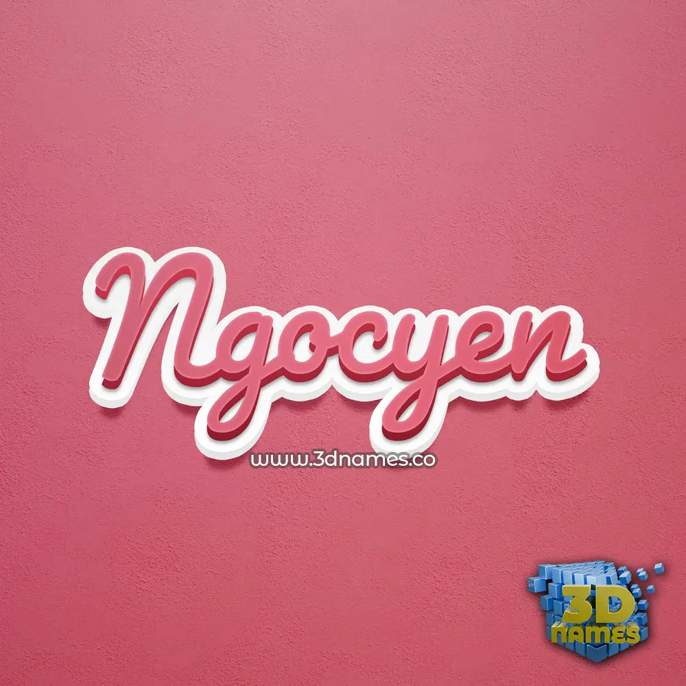 ngocyen in Red Scribble style - 3D name wallpaper