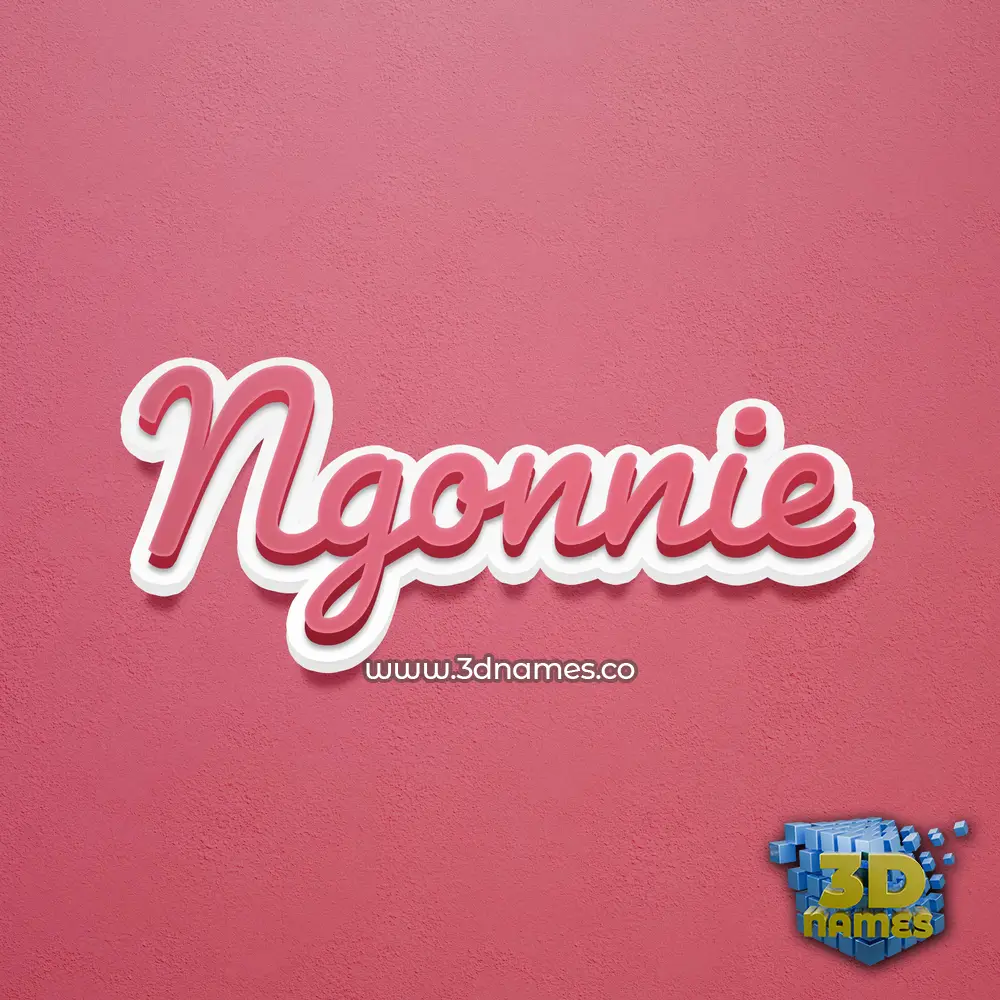 ngonnie in Red Scribble style - 3D name wallpaper