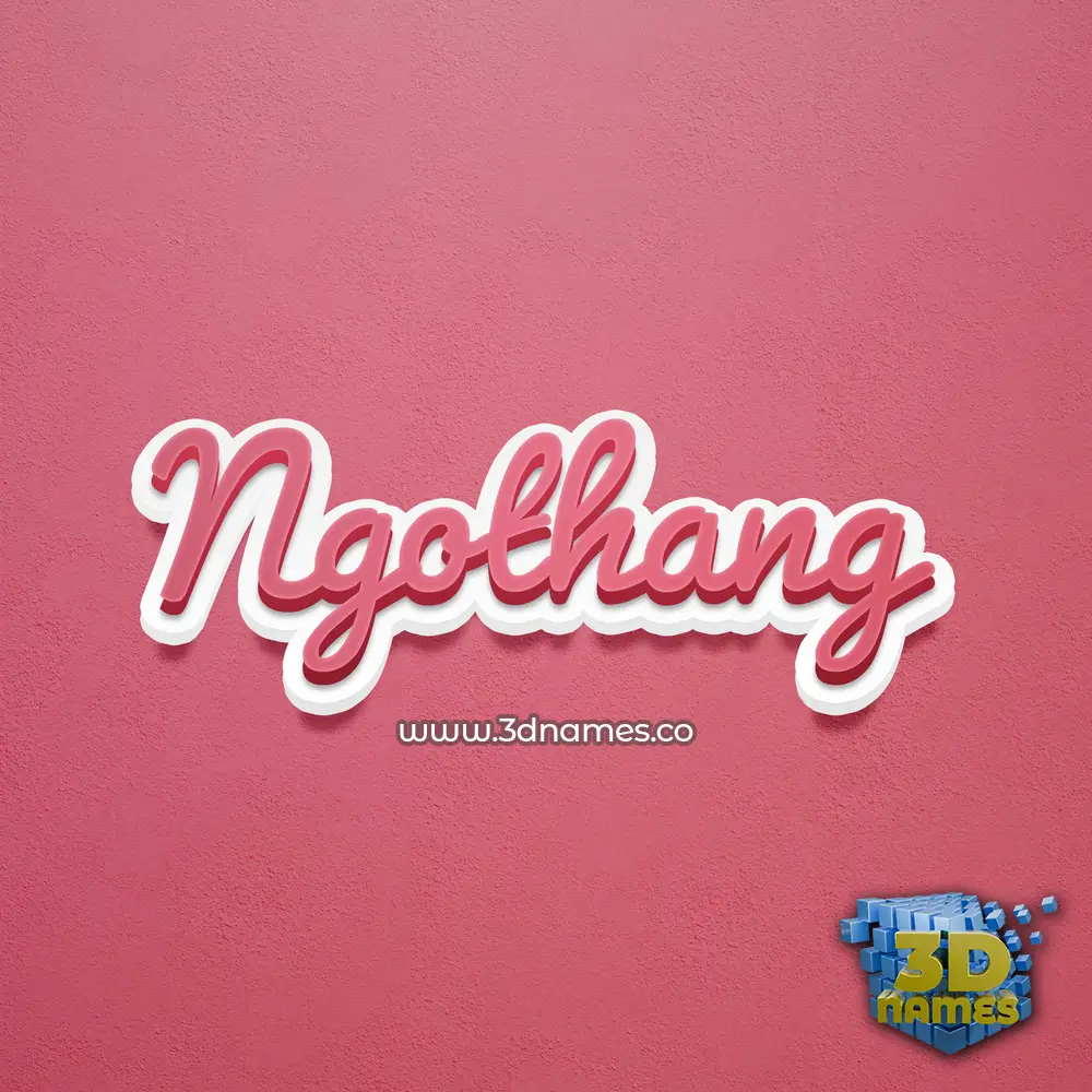 ngothang in Red Scribble style - 3D name wallpaper