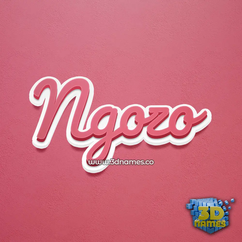 ngozo in Red Scribble style - 3D name wallpaper