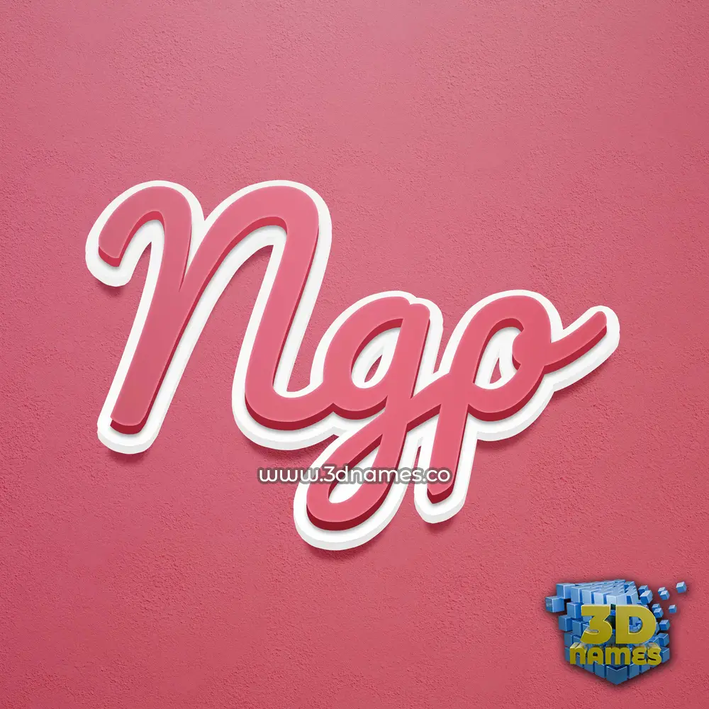 ngp in Red Scribble style - 3D name wallpaper