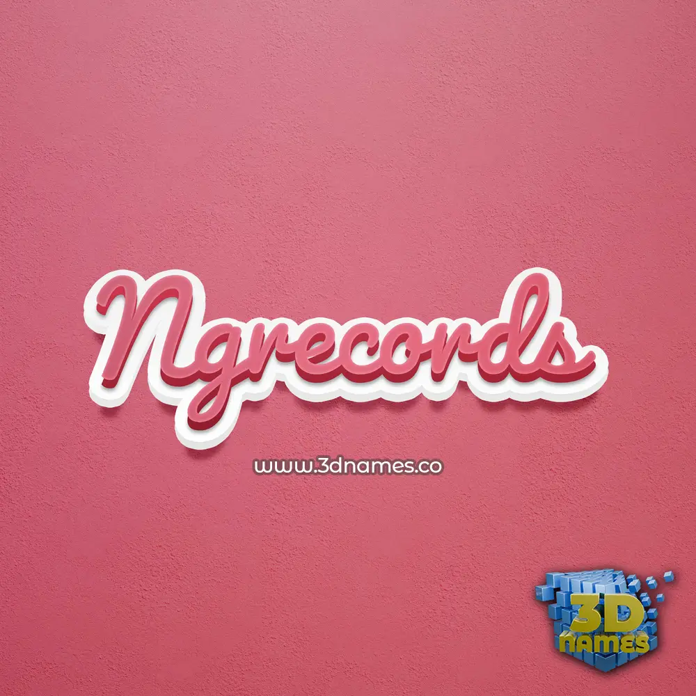 ngrecords in Red Scribble style - 3D name wallpaper