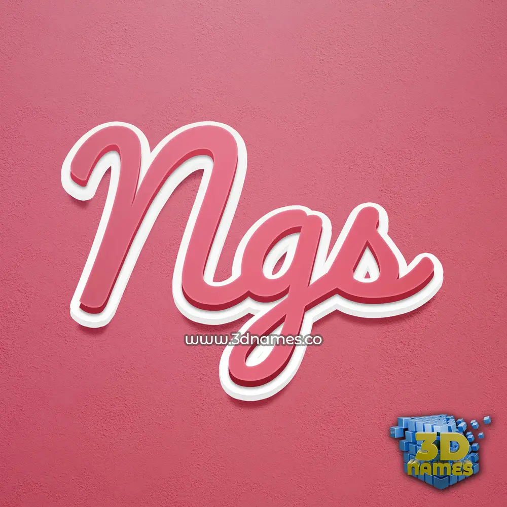 ngs in Red Scribble style - 3D name wallpaper