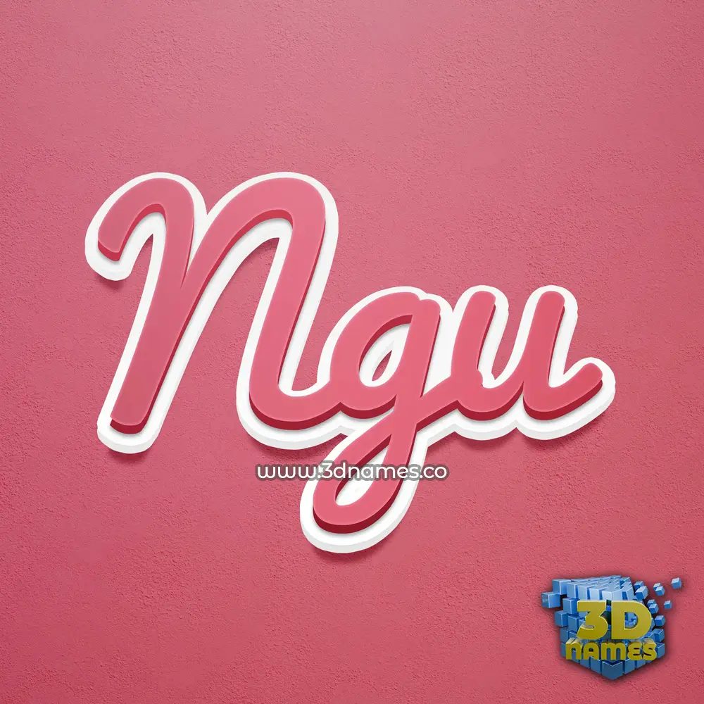 ngu in Red Scribble style - 3D name wallpaper