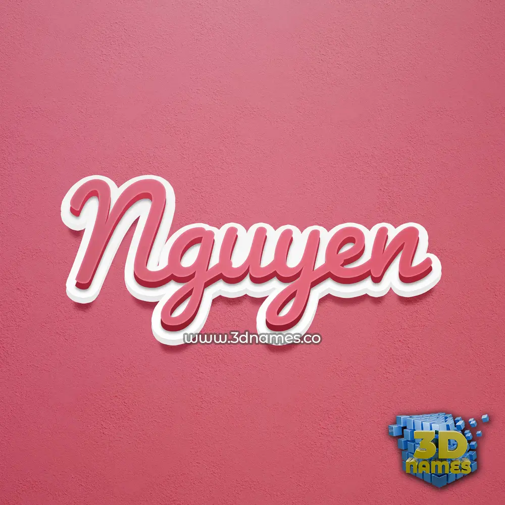 nguyen in Red Scribble style - 3D name wallpaper