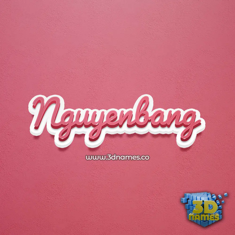 nguyenbang in Red Scribble style - 3D name wallpaper