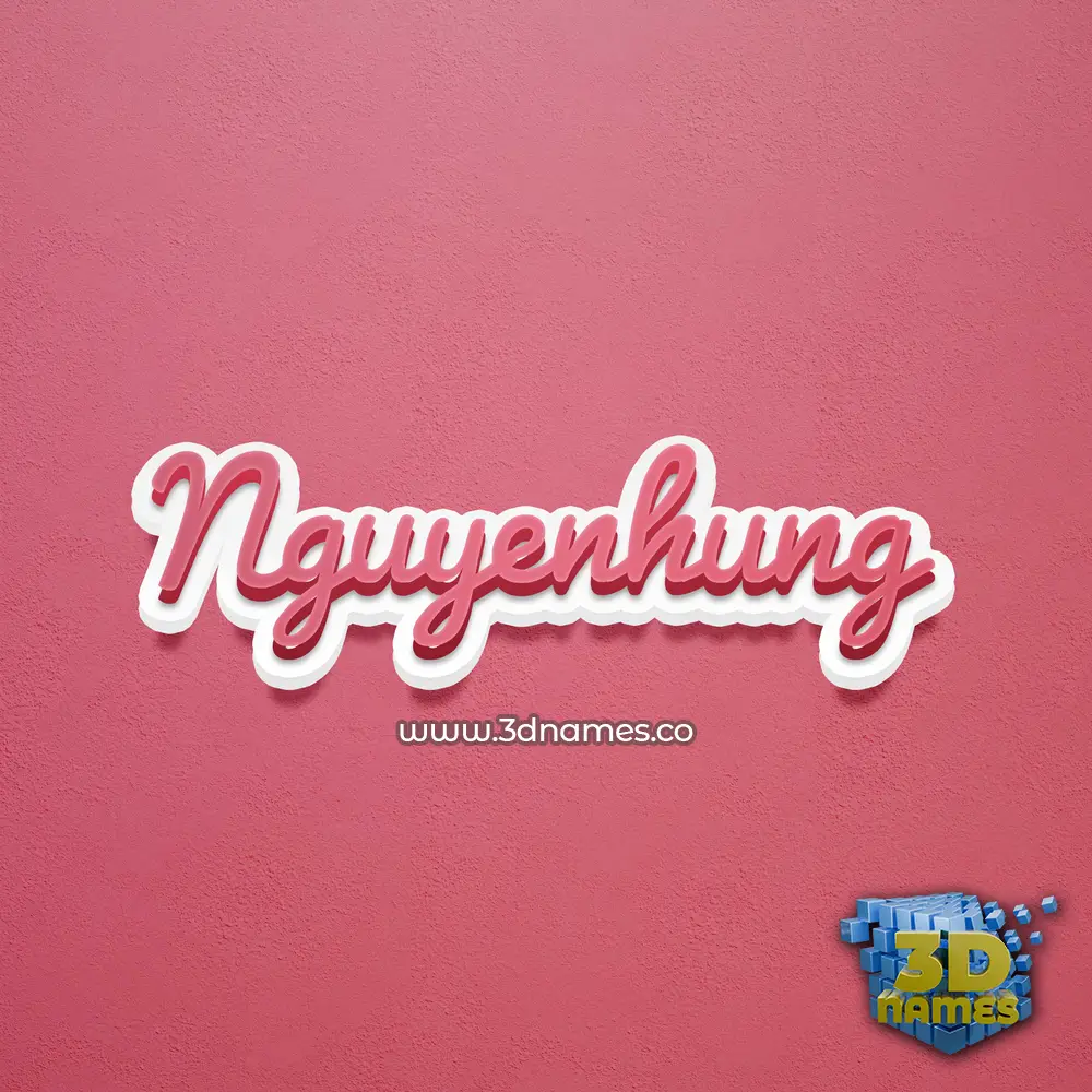 nguyenhung in Red Scribble style - 3D name wallpaper