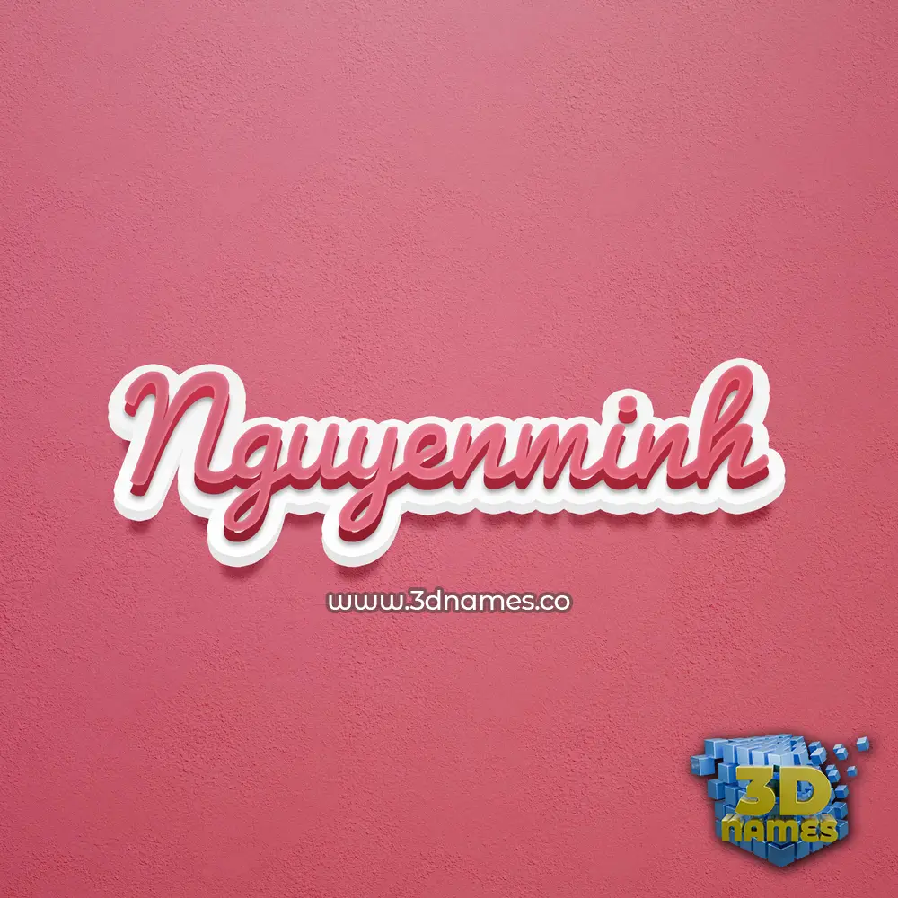nguyenminh in Red Scribble style - 3D name wallpaper