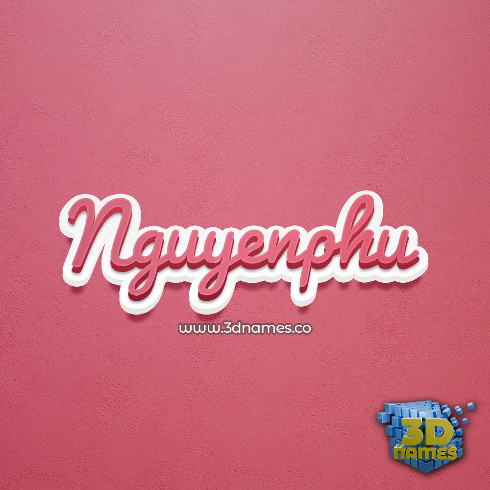 nguyenphu in Red Scribble style - 3D name wallpaper
