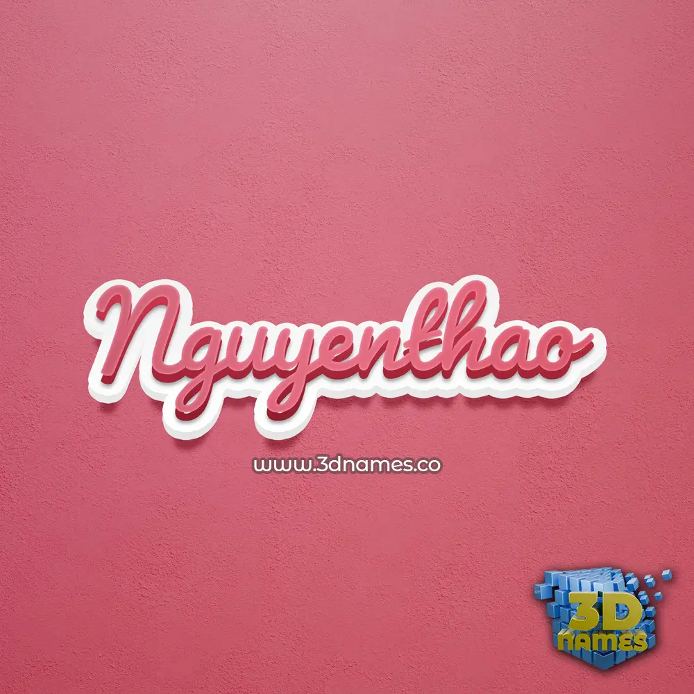 nguyenthao in Red Scribble style - 3D name wallpaper