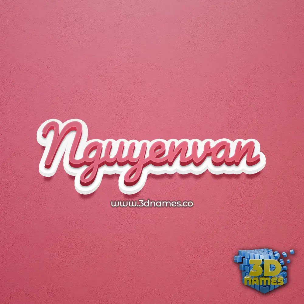 nguyenvan in Red Scribble style - 3D name wallpaper
