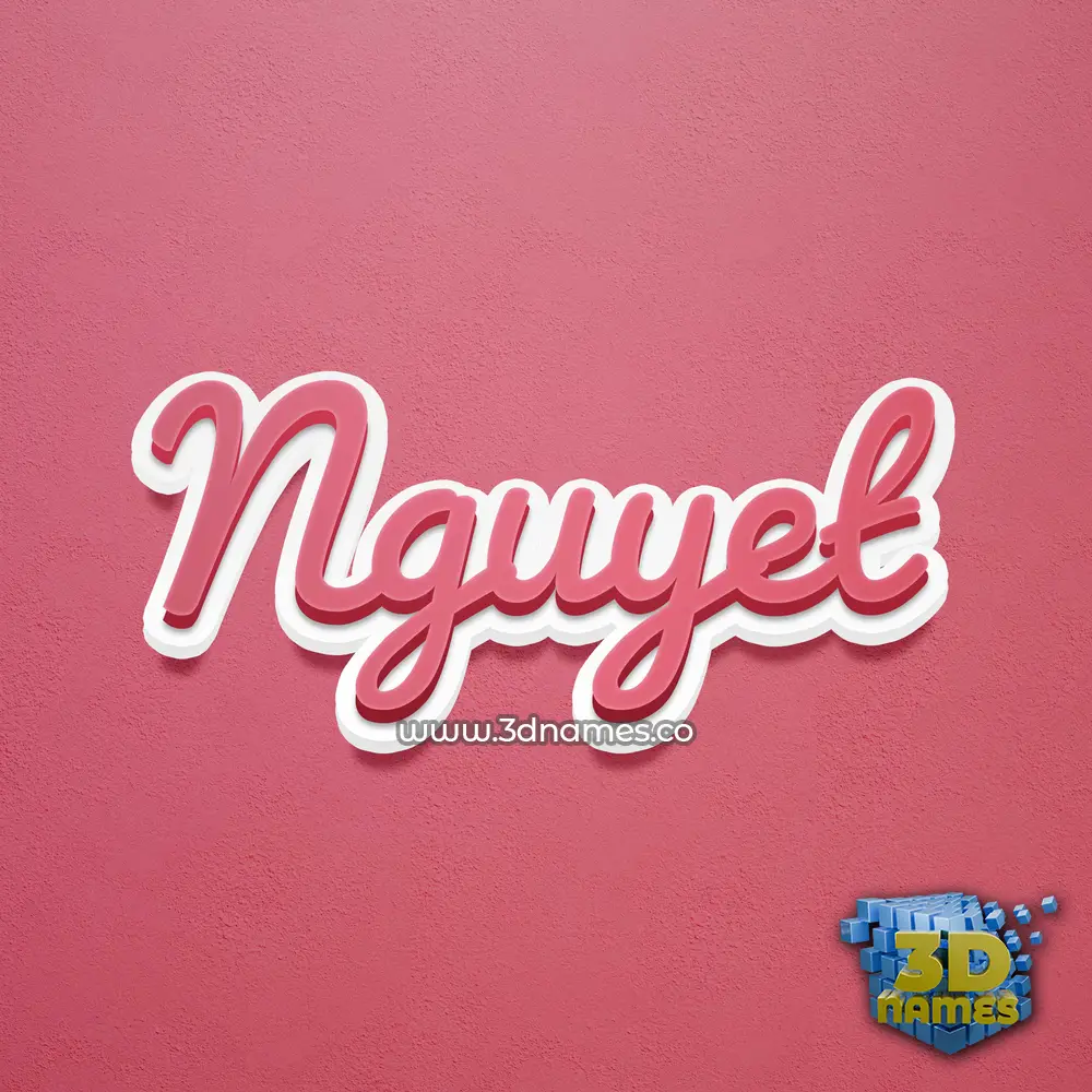 nguyet in Red Scribble style - 3D name wallpaper