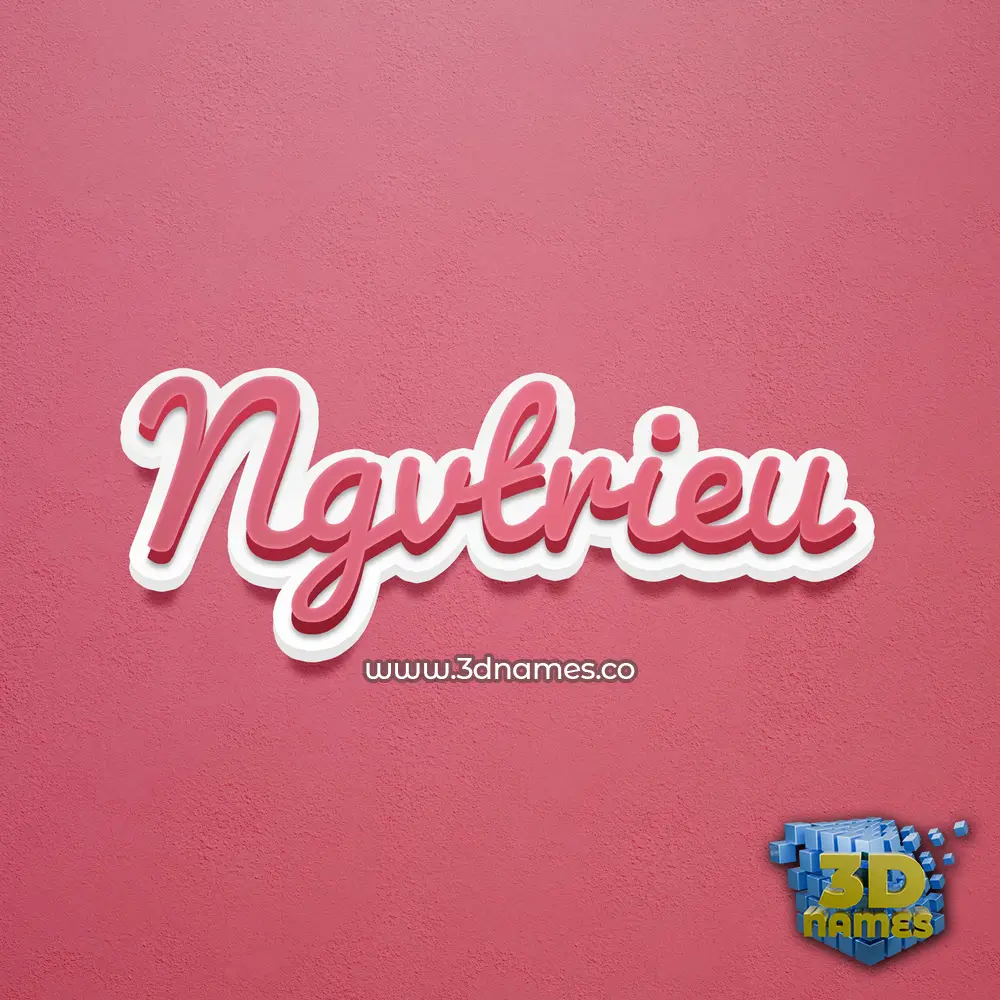 ngvtrieu in Red Scribble style - 3D name wallpaper