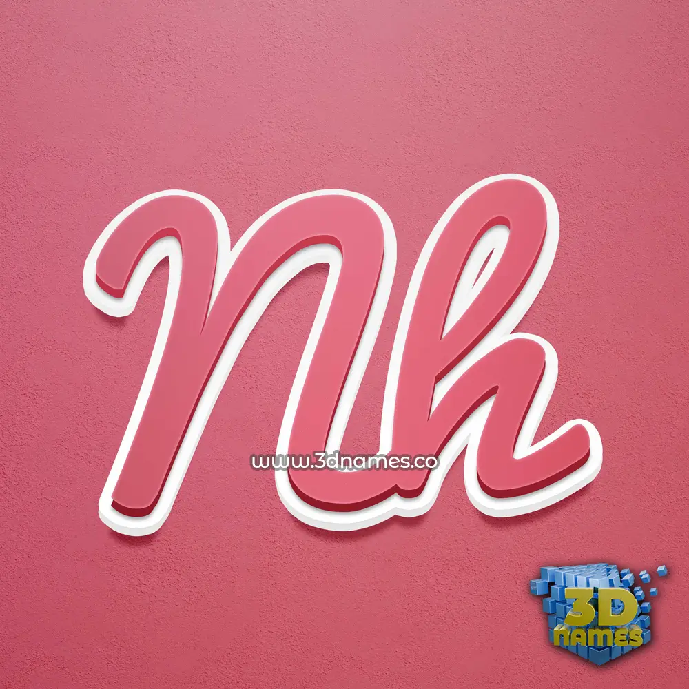 nh in Red Scribble style - 3D name wallpaper