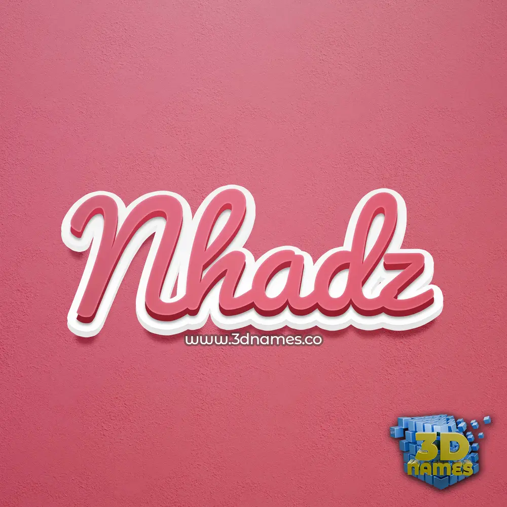 nhadz in Red Scribble style - 3D name wallpaper