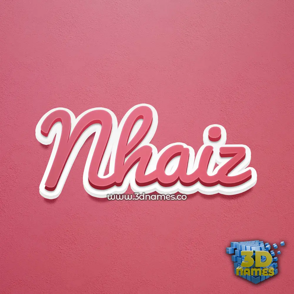 nhaiz in Red Scribble style - 3D name wallpaper