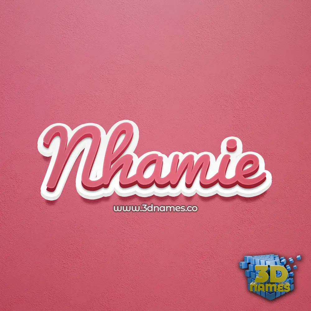 nhamie in Red Scribble style - 3D name wallpaper