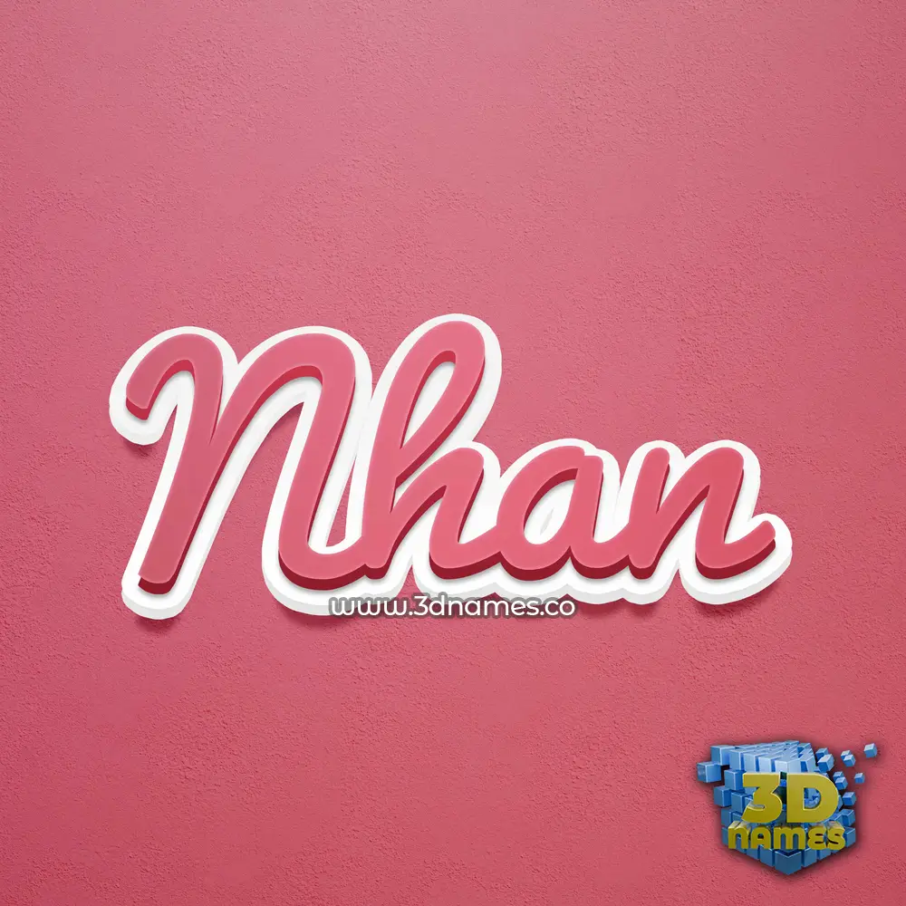 nhan in Red Scribble style - 3D name wallpaper