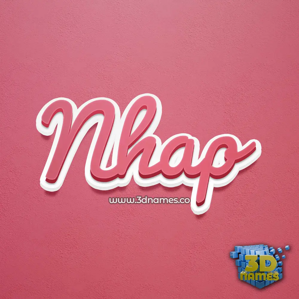 nhap in Red Scribble style - 3D name wallpaper