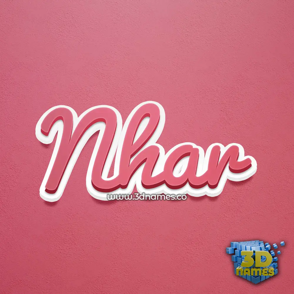 nhar in Red Scribble style - 3D name wallpaper