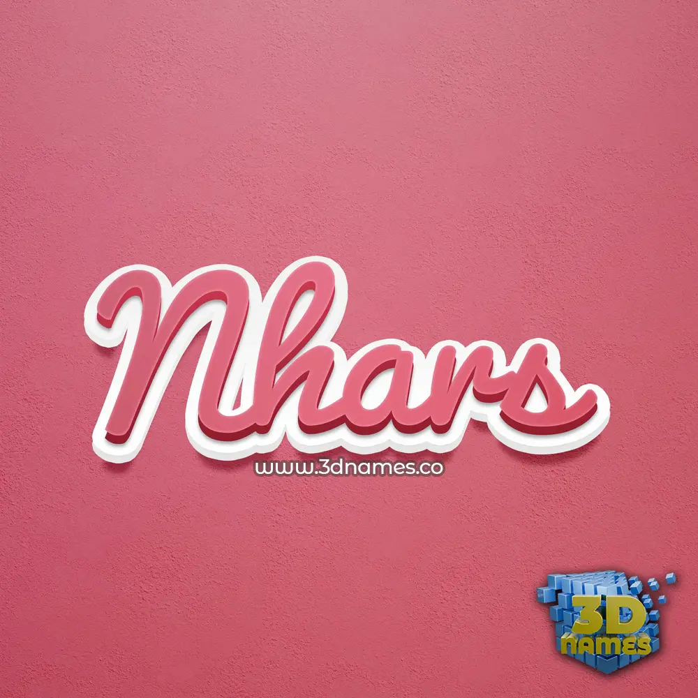 nhars in Red Scribble style - 3D name wallpaper