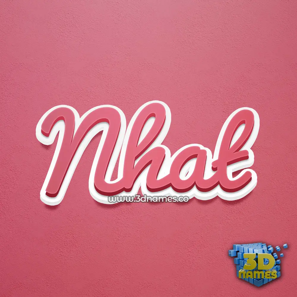 nhat in Red Scribble style - 3D name wallpaper