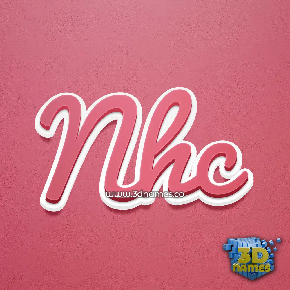 nhc in Red Scribble style - 3D name wallpaper
