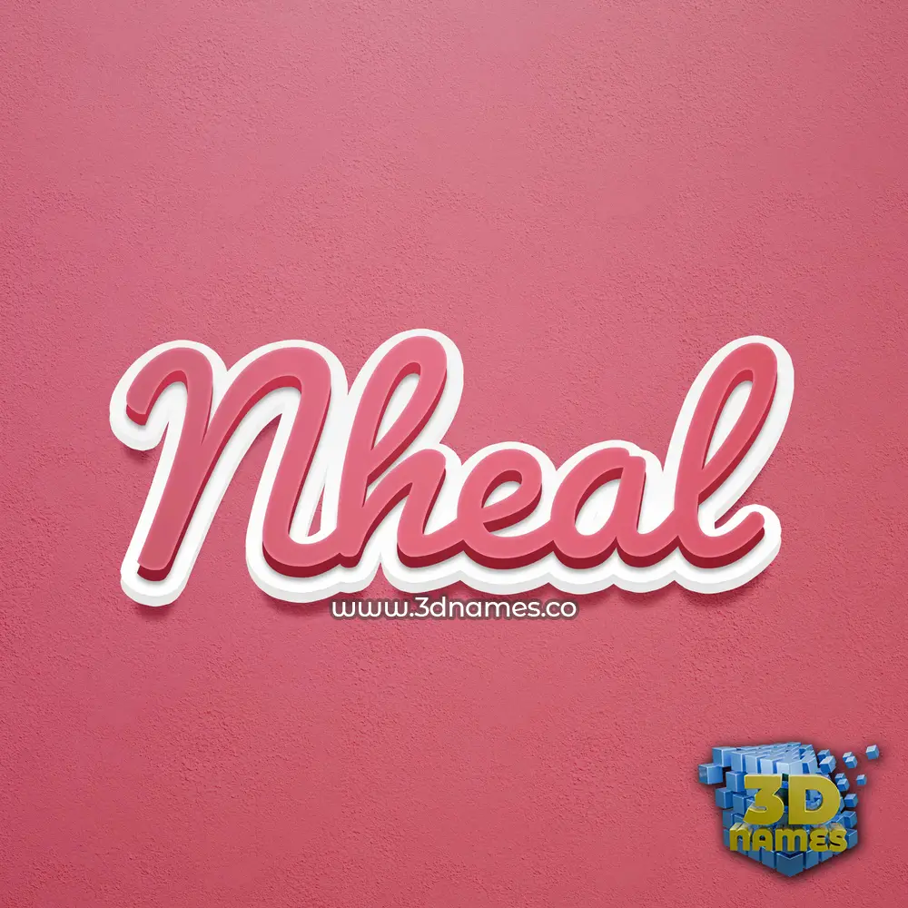 nheal in Red Scribble style - 3D name wallpaper