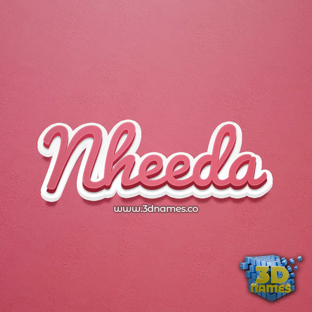 nheeda in Red Scribble style - 3D name wallpaper