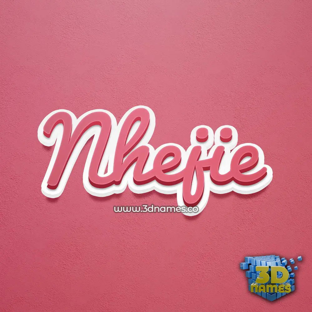 nhejie in Red Scribble style - 3D name wallpaper
