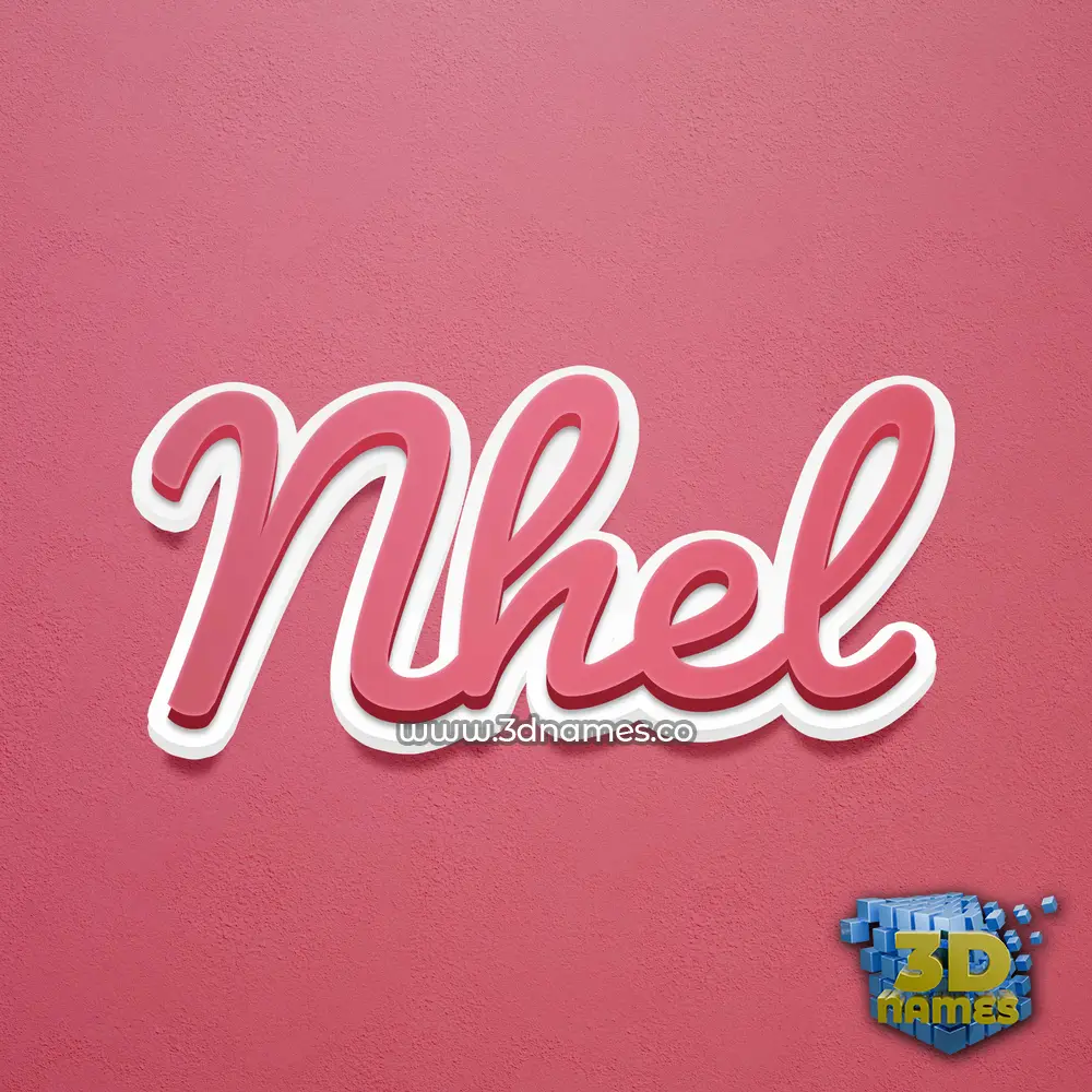 nhel in Red Scribble style - 3D name wallpaper