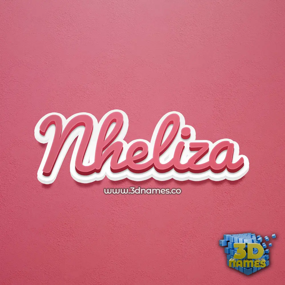 nheliza in Red Scribble style - 3D name wallpaper