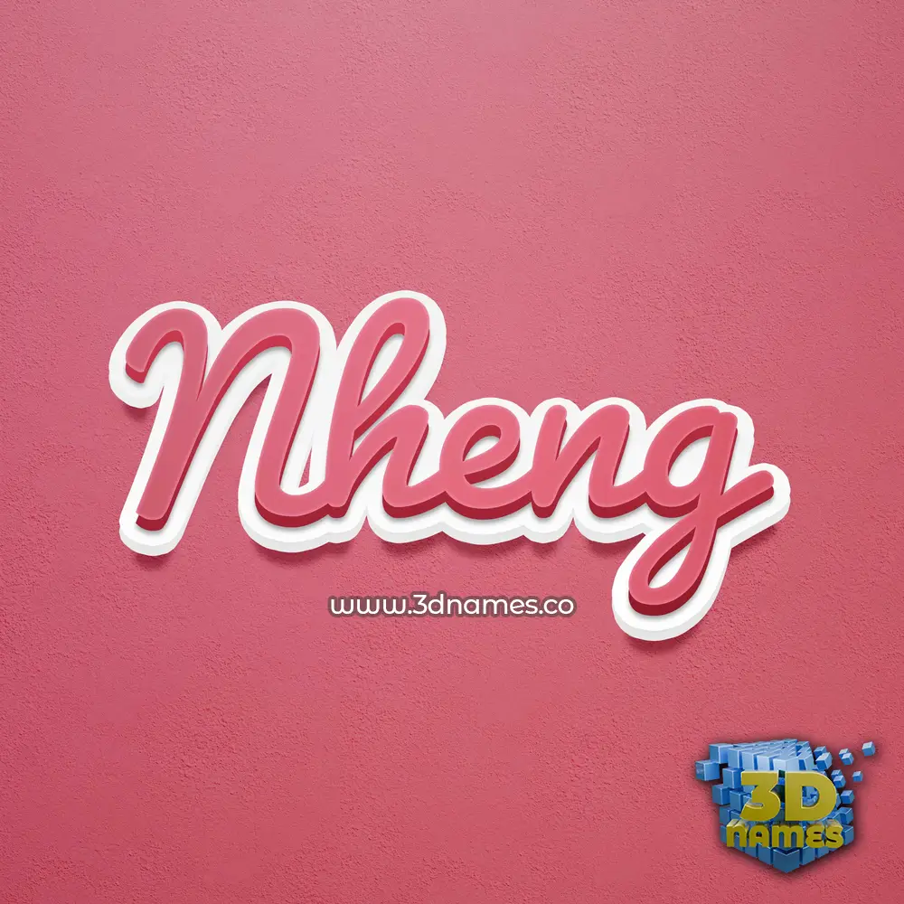 nheng in Red Scribble style - 3D name wallpaper