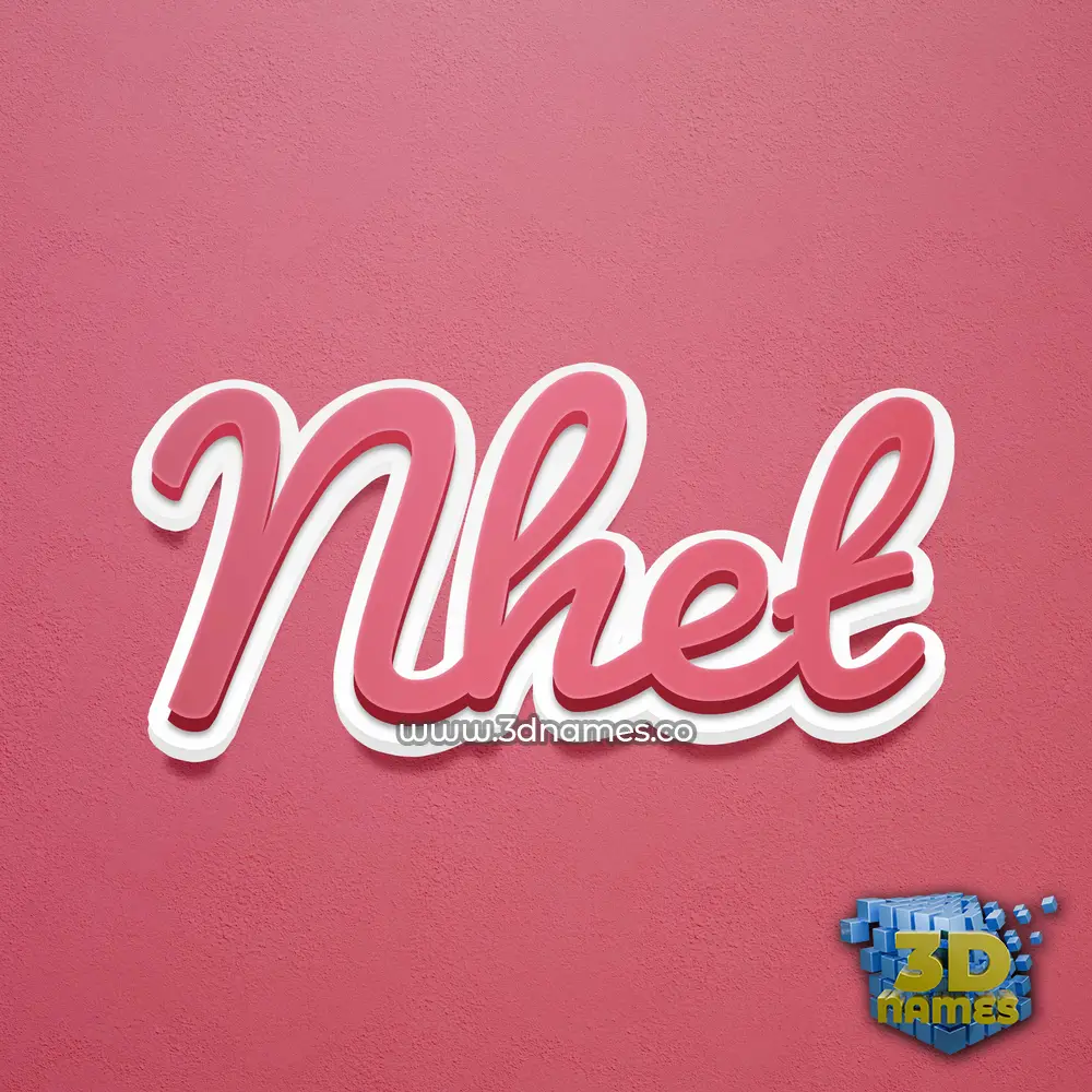 nhet in Red Scribble style - 3D name wallpaper