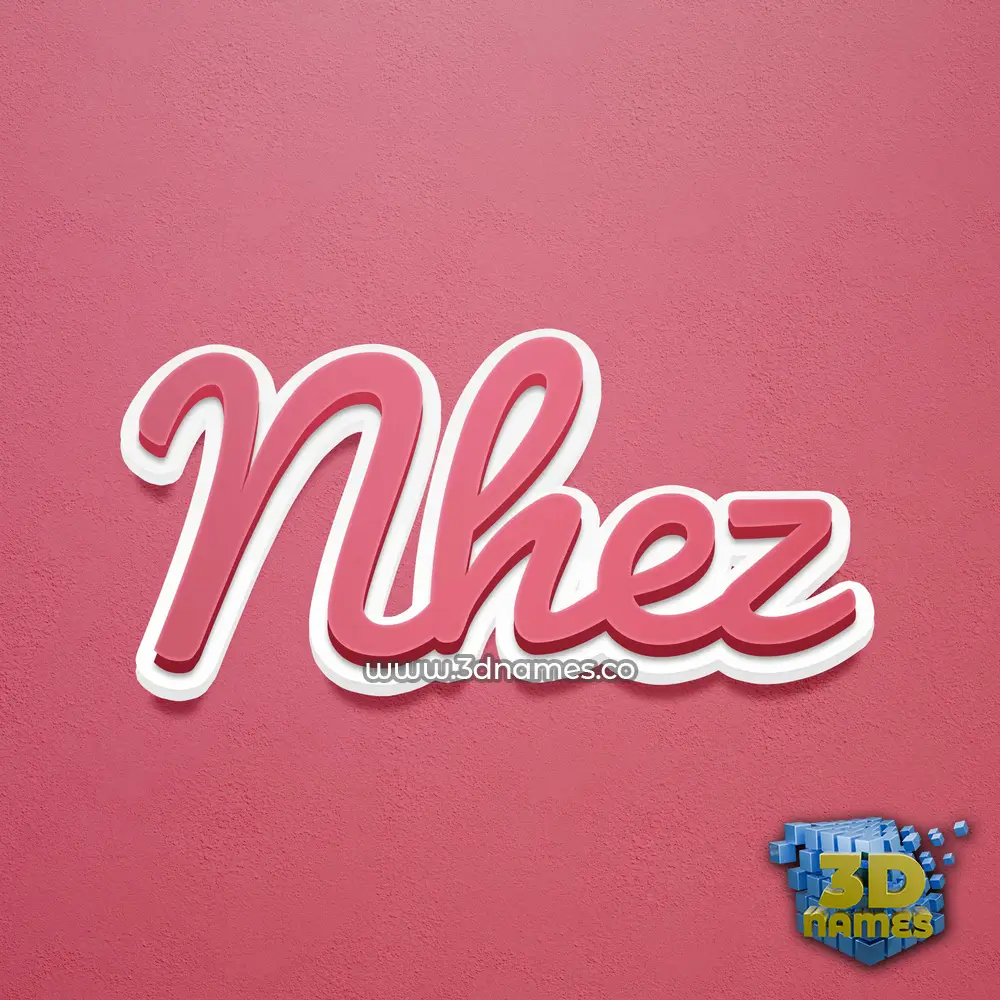 nhez in Red Scribble style - 3D name wallpaper