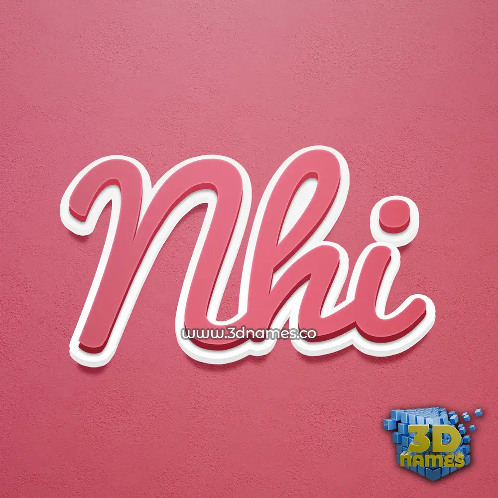 nhi in Red Scribble style - 3D name wallpaper