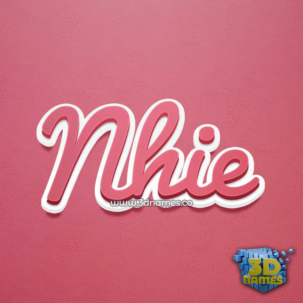 nhie in Red Scribble style - 3D name wallpaper