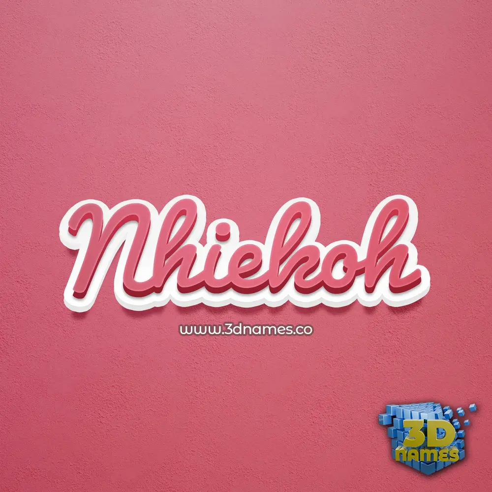 nhiekoh in Red Scribble style - 3D name wallpaper