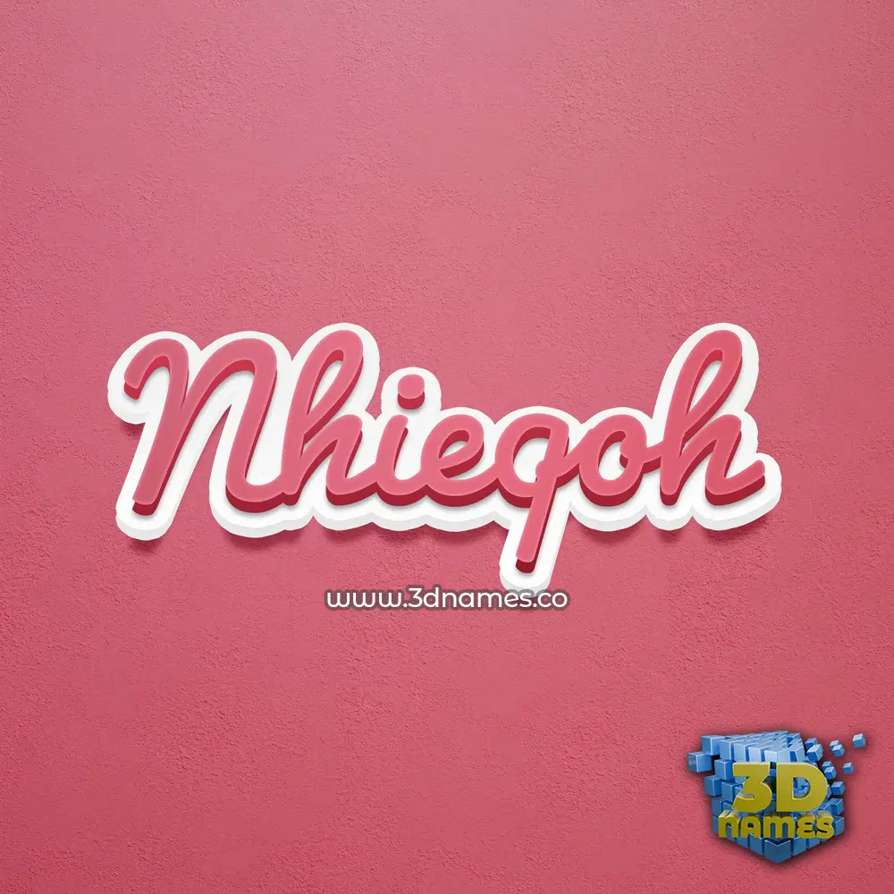 nhieqoh in Red Scribble style - 3D name wallpaper
