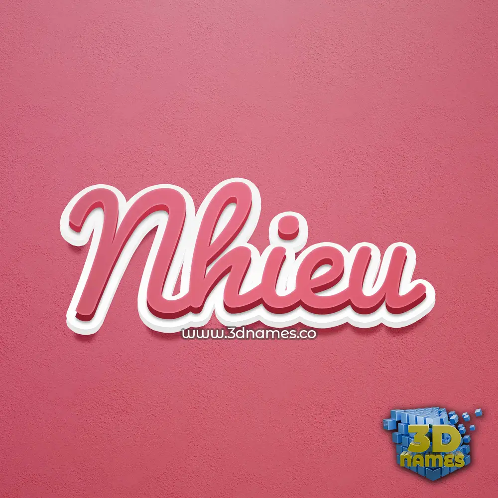 nhieu in Red Scribble style - 3D name wallpaper