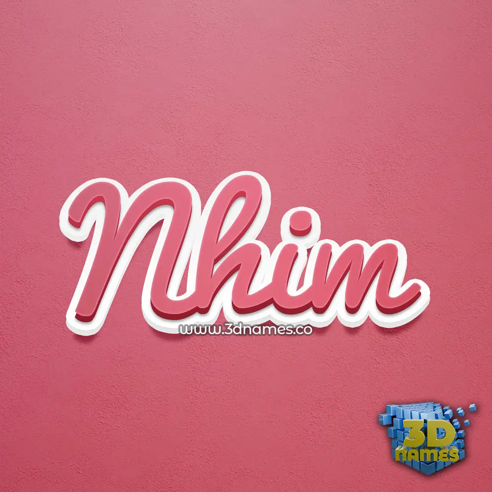 nhim in Red Scribble style - 3D name wallpaper