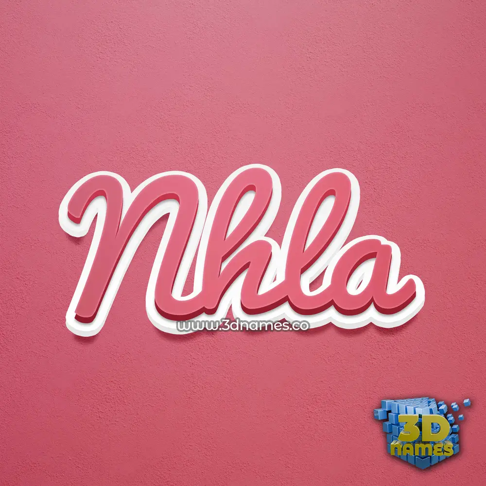 nhla in Red Scribble style - 3D name wallpaper