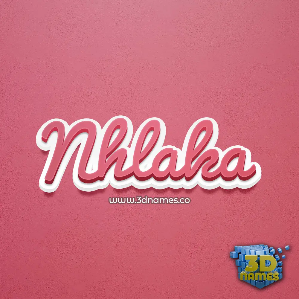 nhlaka in Red Scribble style - 3D name wallpaper