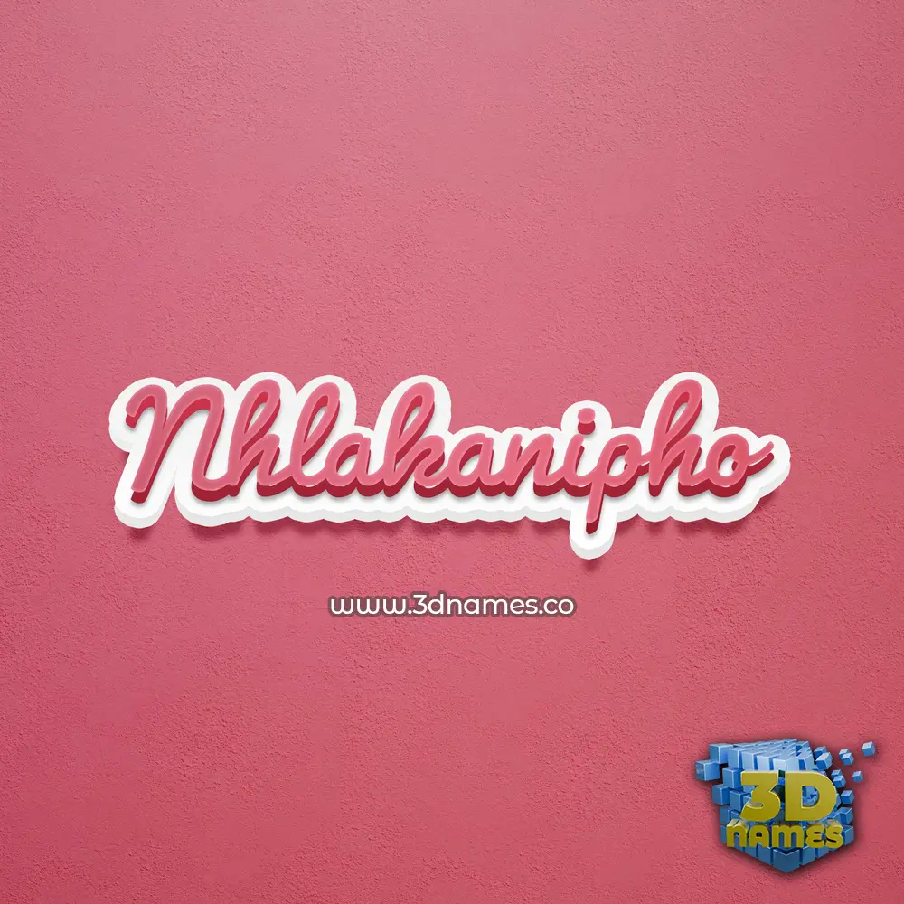 nhlakanipho in Red Scribble style - 3D name wallpaper