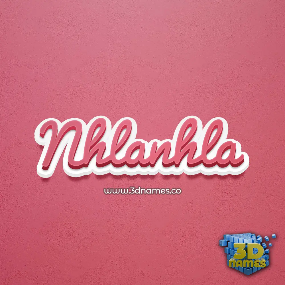 nhlanhla in Red Scribble style - 3D name wallpaper