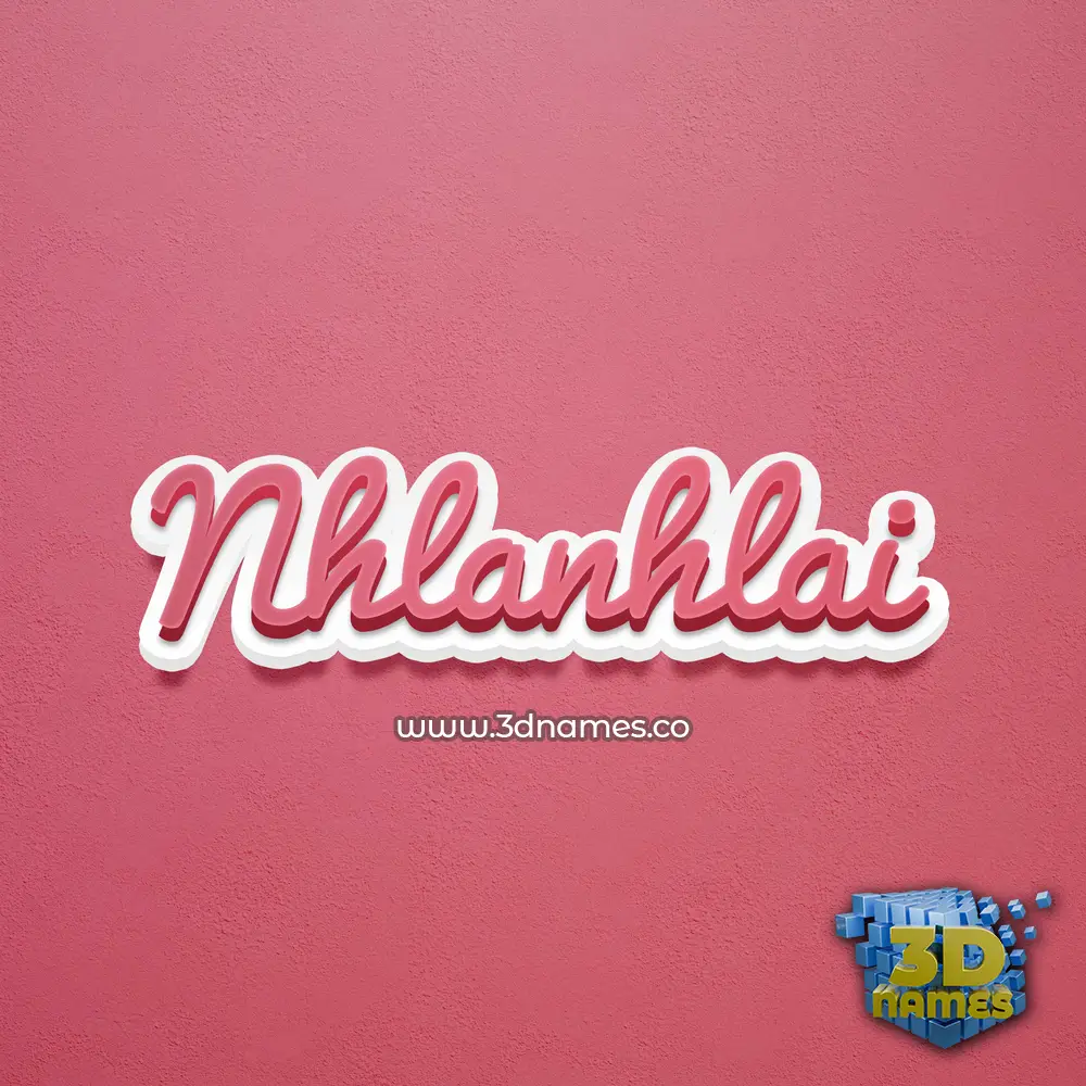 nhlanhlai in Red Scribble style - 3D name wallpaper